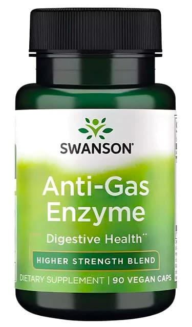Swanson - Anti-Gas Enzyme 500 mg, 90 kapslar – Swanson förpackning