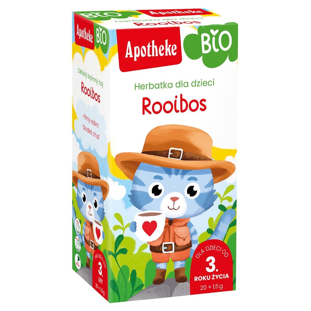 Apotheke Herbatka Dla Dzieci Rooibos Po 3 Roku Życia BIO 30g (20x1,5g) | Bio Planet – Apotheke förpackning