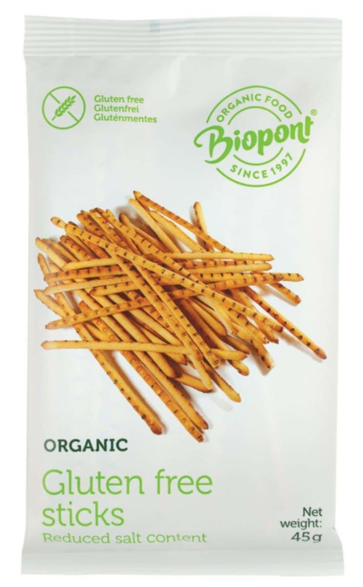 Biopont Paluszki Lekko Solone Bezglutenowe BIO 45 g | Bio Planet – Biopont förpackning