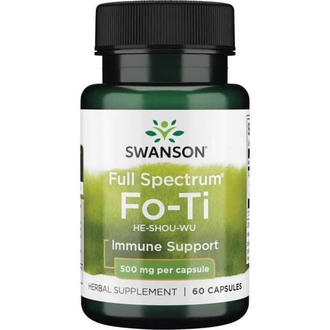 Swanson Full Spectrum Fo-Ti 500 mg – 60 kapslar – Swanson förpackning