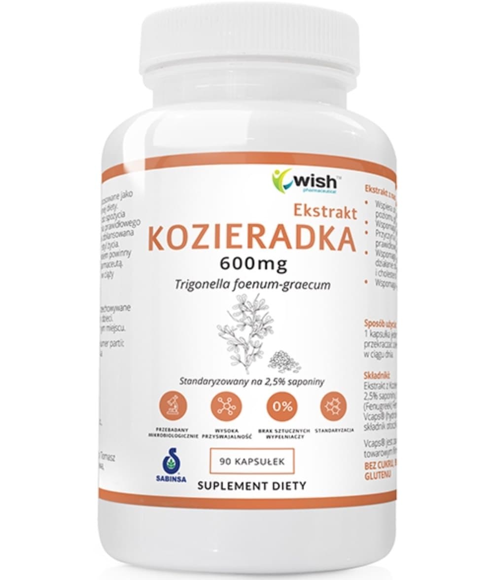 Wish Kozieradka 600mg 90 cápsulas – Wish empaque