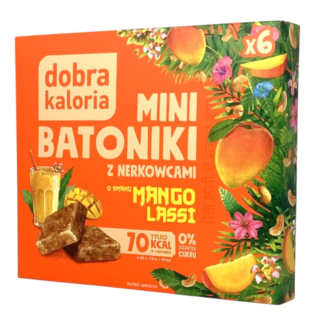 Kubara - Mini Bars Mango Lassi Cashew 102g | Dobra Kaloria – Kubara förpackning