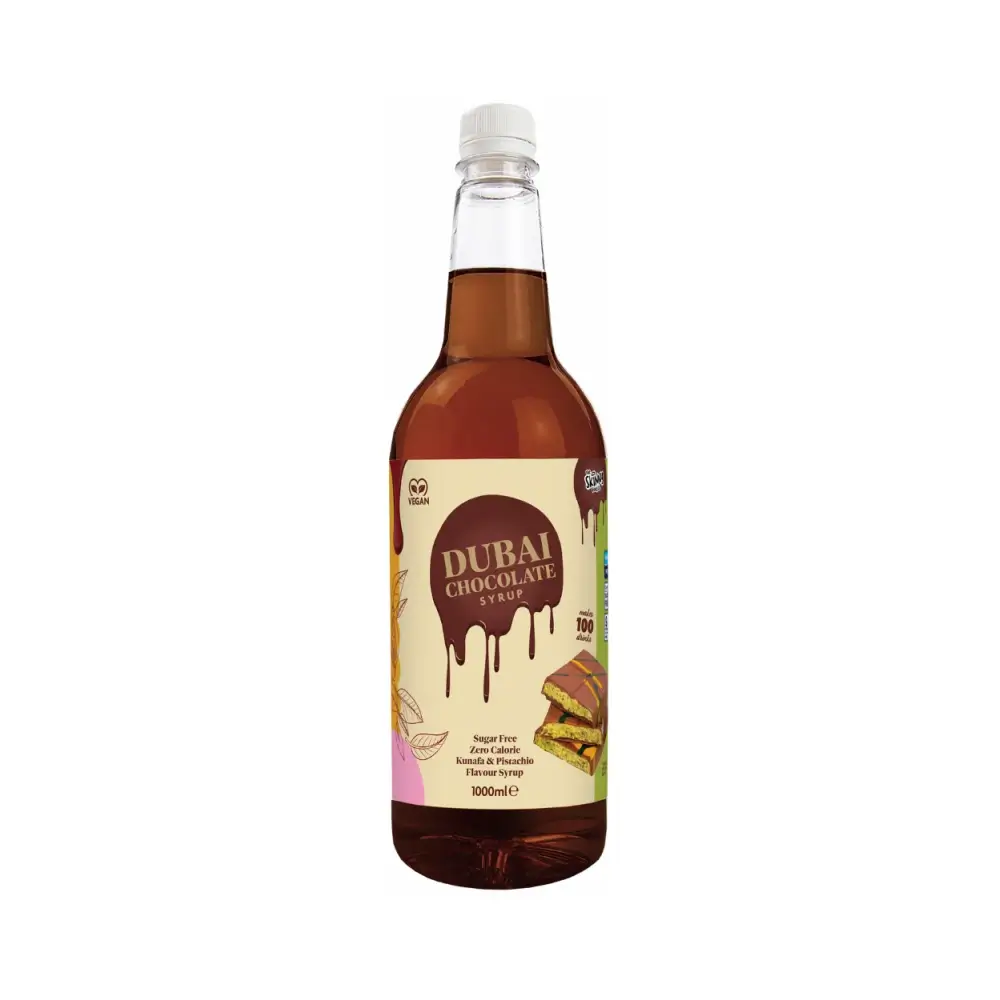 The Skinny Food Co - Barista Syrup Dubai Chocolate 1000ml – The Skinny Food Co. förpackning