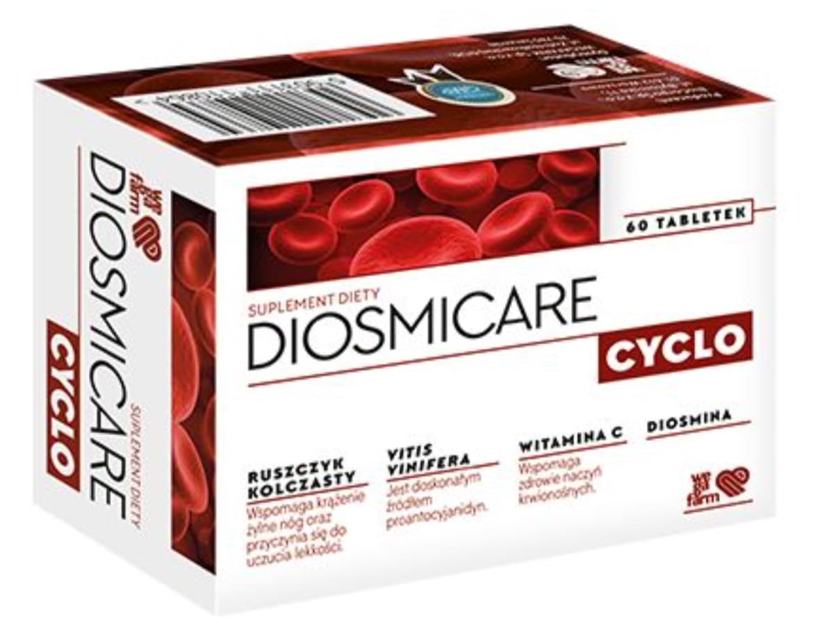 WegaFarm Diosmicare cyclo 60 tabletek – WegaFarm förpackning