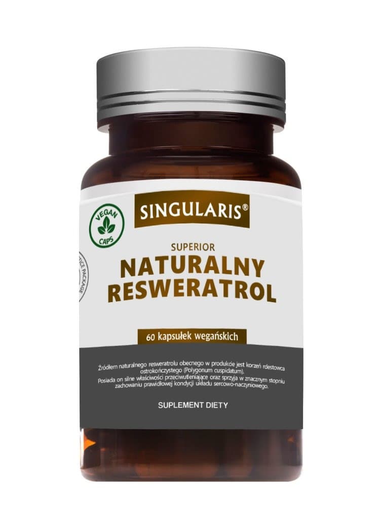 Singularis Naturalny Resveratrol 250mg 60 vegane Kapseln – Singularis Verpackung