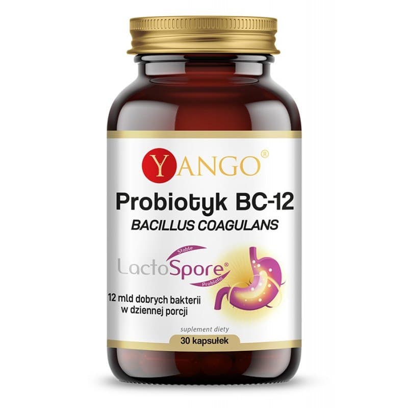 Yango Probiotic Bc-12 Bacillus Coagulans - 30 Kapslar – Yango förpackning