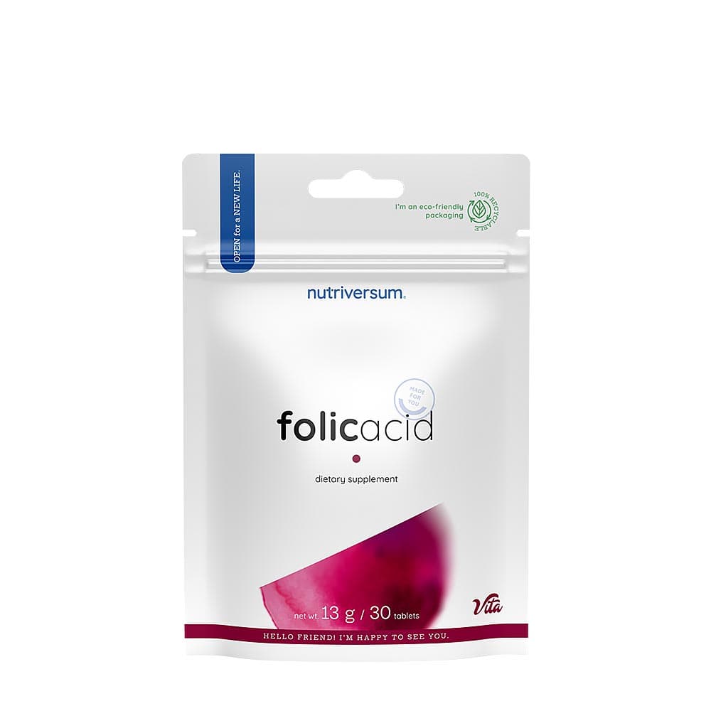 Nutriversum Folsyra - 30 tabletter 13g – Nutriversum förpackning