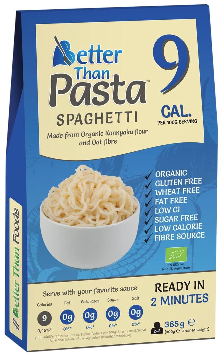 Better Than Foods - Organic Konjac Spaghetti Gluten-Free 385g – Better Than Foods förpackning