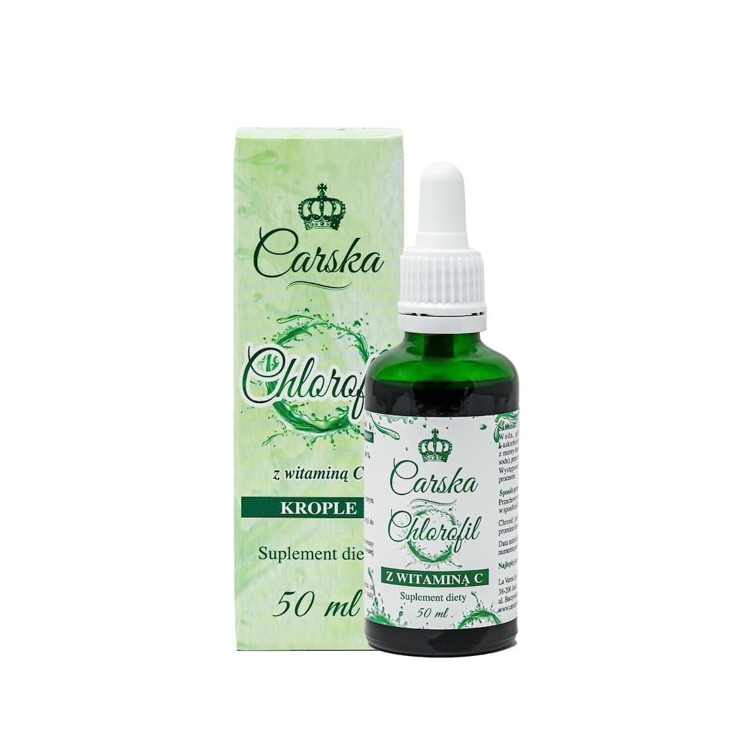 Carska - Chlorophyll From White Mulberry With Vitamin C Drops 50ml – Carska förpackning