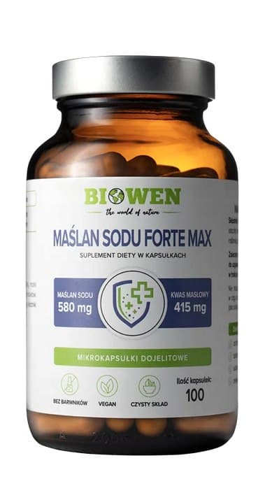 Biowen - Sodium Butyrate Forte Max - 100 kapslar – Biowen förpackning