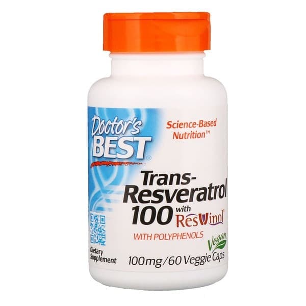 Doctor's Best Trans-Resveratrol With Resvinol, 100mg - 60 Vcaps – Doctor's Best förpackning