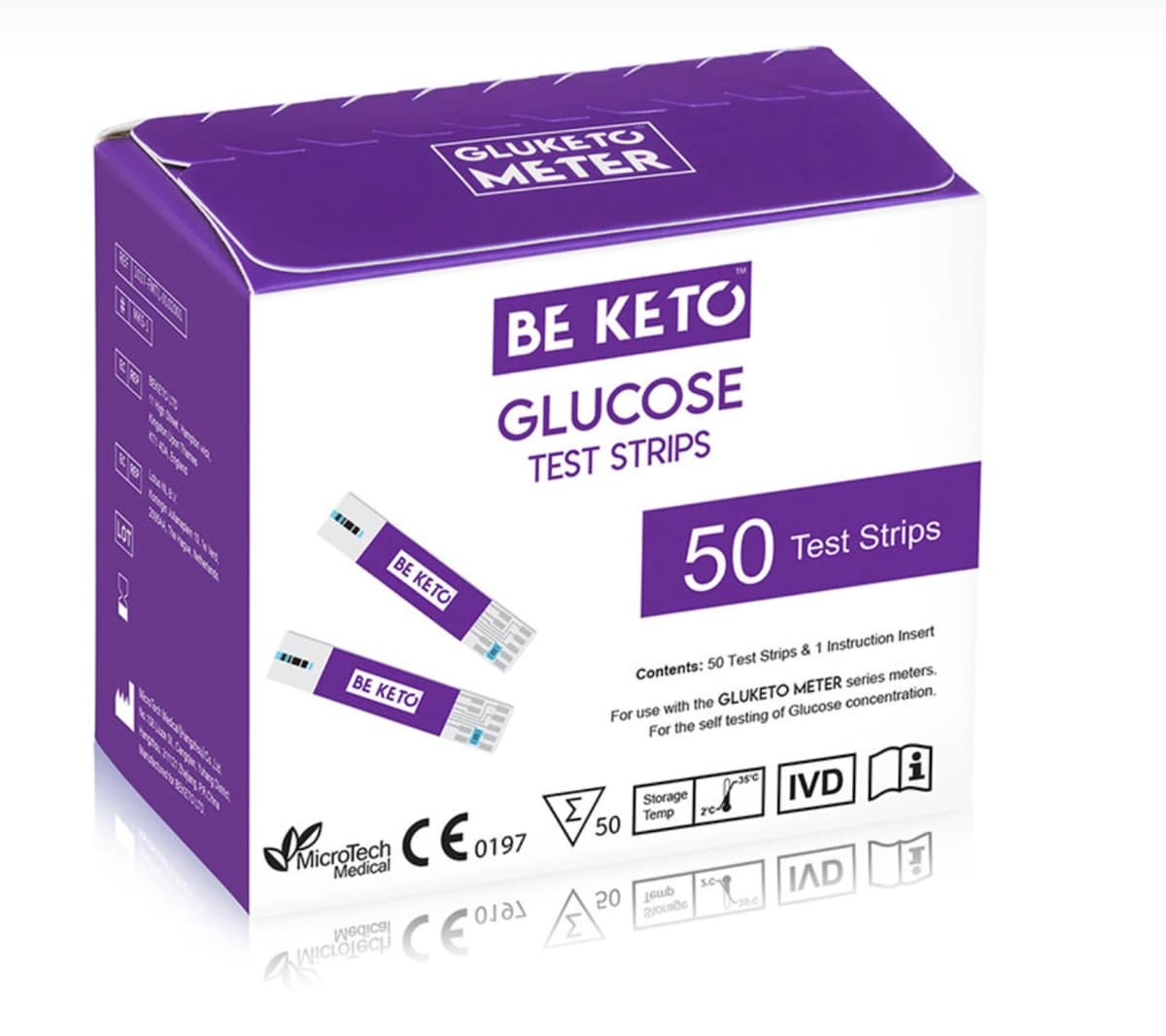 BeKeto GluKeto Meter testremsor glukos 50 st | BeKeto – BeKeto opakowanie