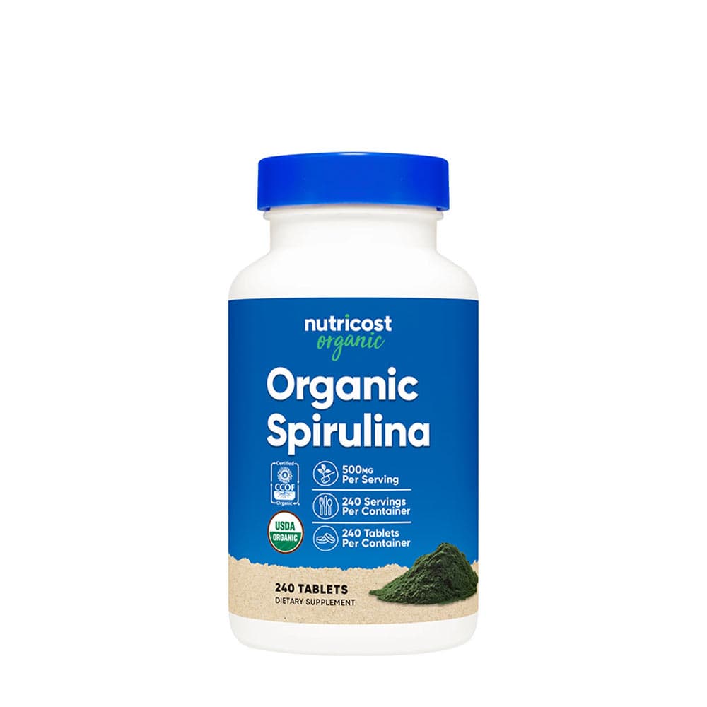 Nutricost Organisk Spirulina – 500 mg, 240 tabletter – Nutricost förpackning