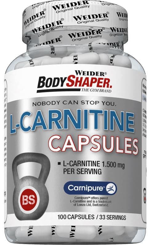 Weider L-Carnitine Caps 500 mg - 100 kapslar – Weider förpackning