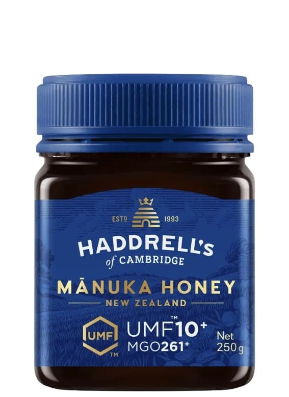 Haddrell's of Cambridge - Manuka Honung - 250g – Haddrell's of Cambridge förpackning