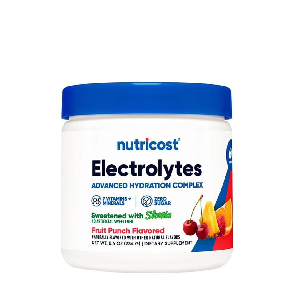 Nutricost Fruit Punch elektrolytpulver 234g – Nutricost förpackning
