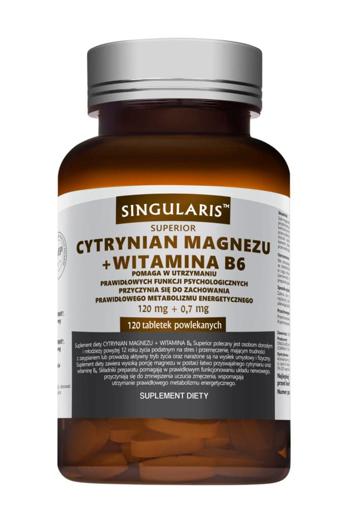 Singularis Cytrynian Magnezu + Witamina B6 120 tabletter – Singularis Verpackung