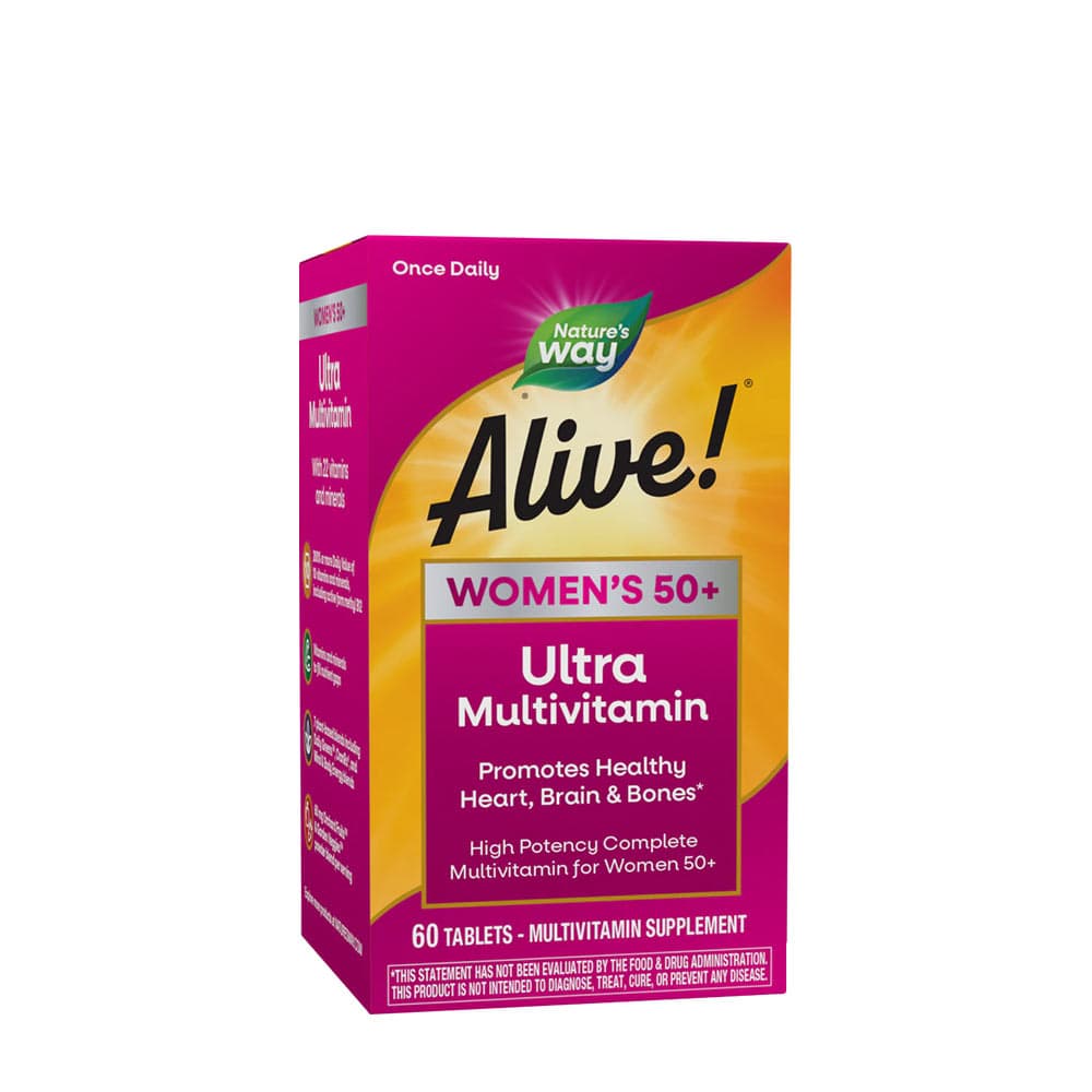 Nature's Way Alive! Ultra Multivitamin för kvinnor 50+ - 60 tabletter – Nature's Way förpackning