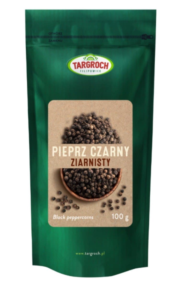Targroch Zwarte Peper Korrels 100 g – Targroch verpakking