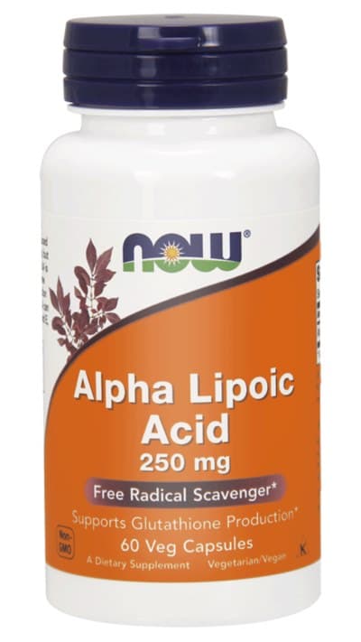 NOW Foods - Alpha Lipoic Acid 250mg - 60 vegetariska kapslar – NOW Foods förpackning