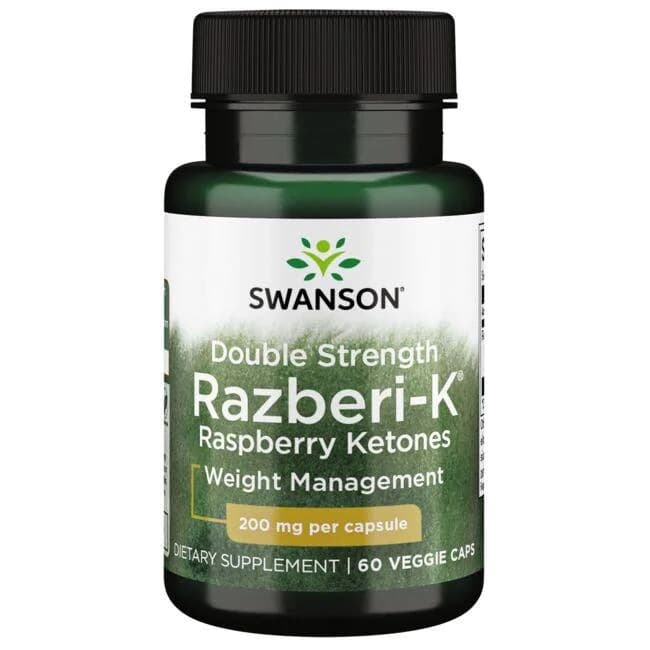 Swanson Double Strength Razberi-K 200mg Kalium - 60 Veganska Kapslar