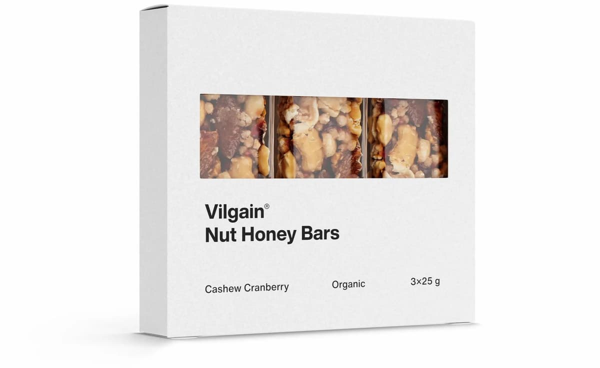 Vilgain Baton orzechowy BIO Nerkowce i żurawina 3 x 25 g