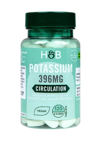 Holland & Barrett Potassium Circulation 396 mg – 120 veganska tabletter