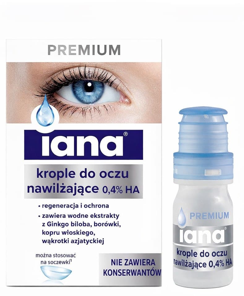 Iana - Premium Eye Drops Moisturizing Preservative-Free 10ml – Iana förpackning