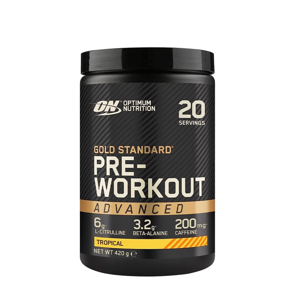 Optimum Nutrition Tropical proteinpulver 420g – Optimum Nutrition förpackning