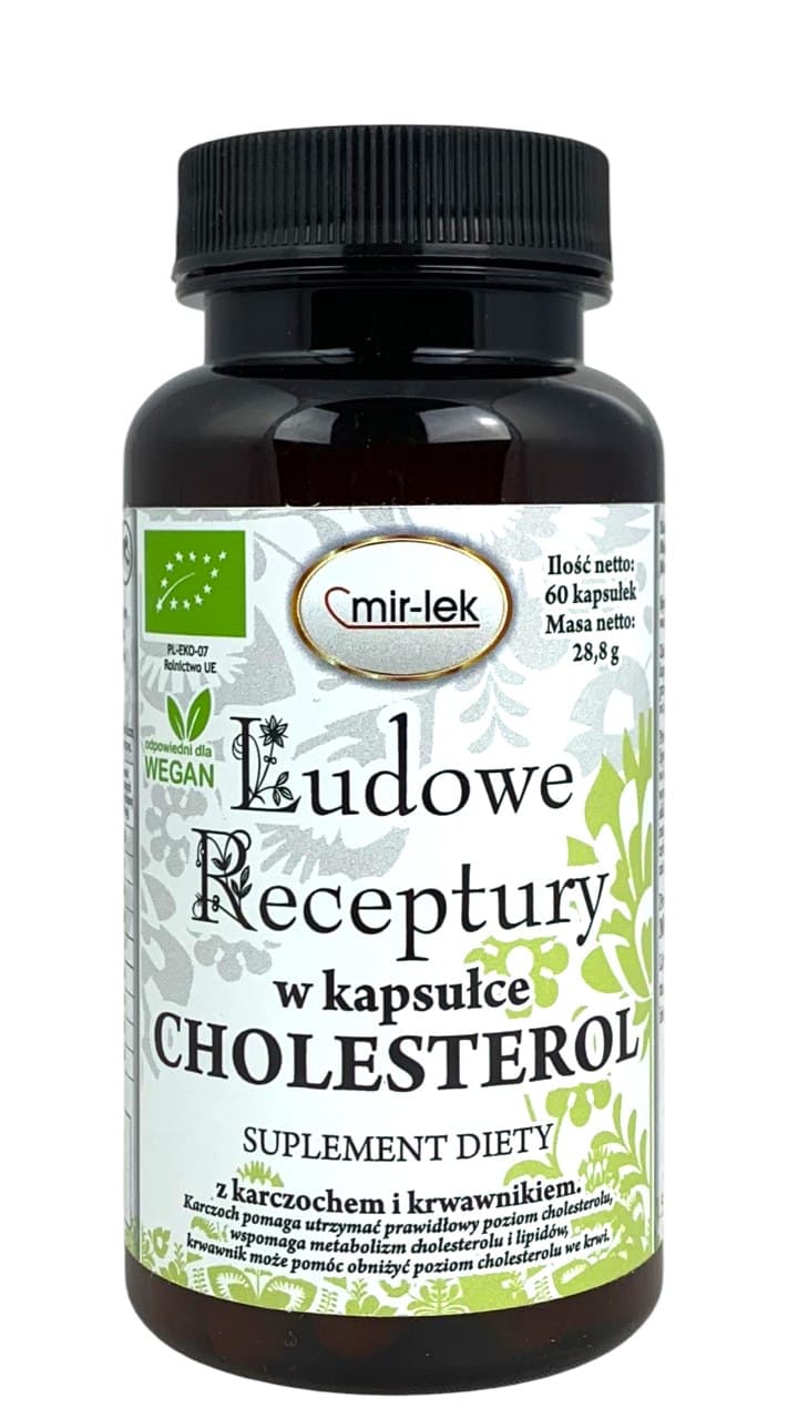 Mir-Lek - Smir-Lek (Ludowe Receptury) - Cholesterol Support Organic - 60 kapslar – Mir-Lek förpackning