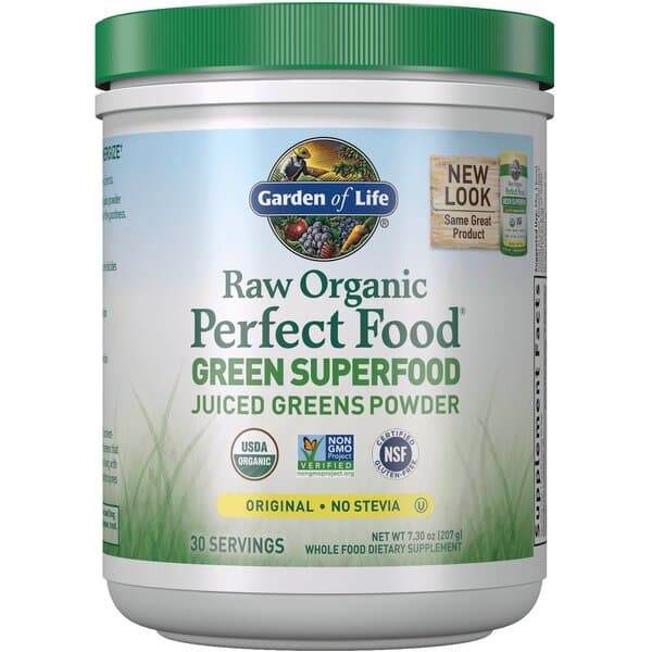 Garden Of Life Raw Organic Perfect Food Green Superfood - 207g pulver – Garden Of Life förpackning