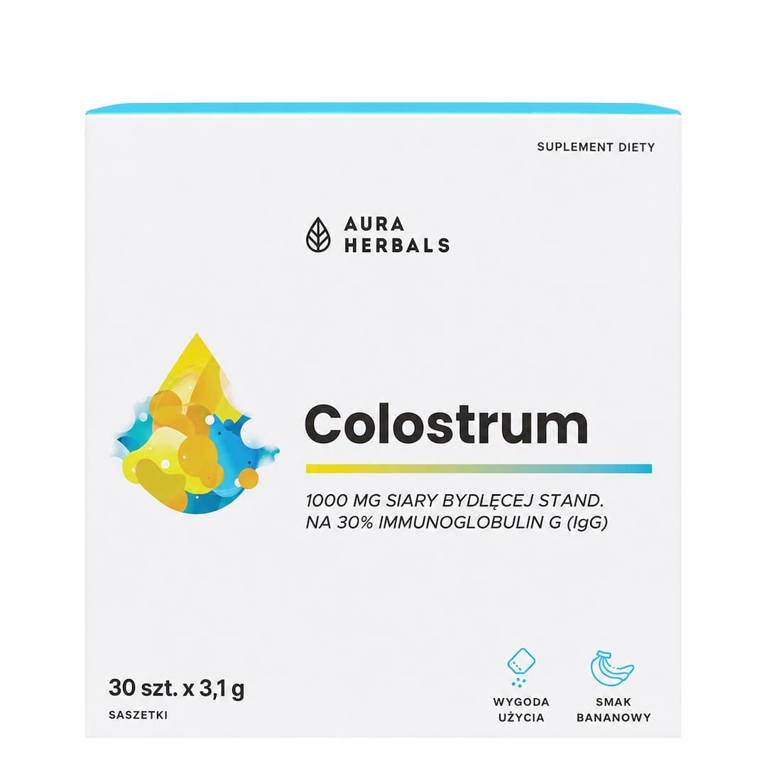 Aura Herbals - Colostrum - 30 påsar x 3.1g – Aura Herbals förpackning