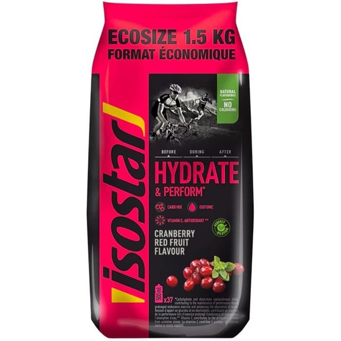 ISOSTAR Koncentrat 1500 g med tranebærsmag – isostar emballage