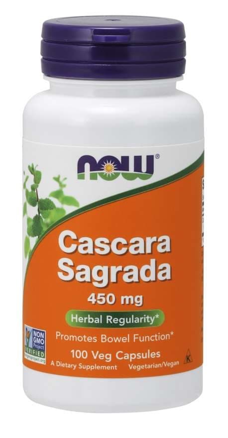 NOW Foods - Cascara Sagrada 450 mg kapslar – NOW Foods förpackning