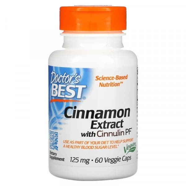 Doctor's Best Kanelextrakt med Cinnulin PF 125 mg - 60 vegetariska kapslar