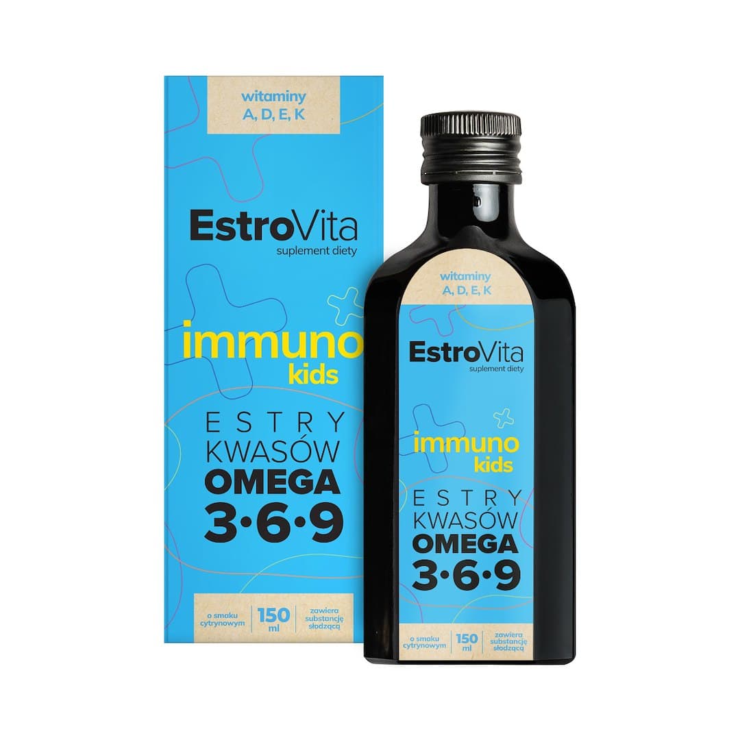 EstroVita IMMUNO Kids Omega 3-6-9 för barn 150 ml – Estrovita verpakking