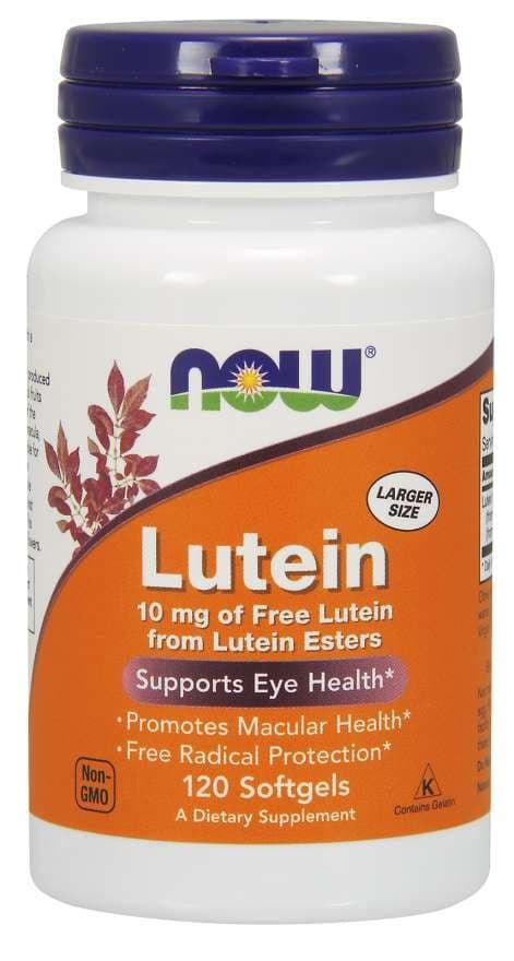NOW Foods - Lutein 20 mg, vegetariska kapslar – NOW Foods förpackning