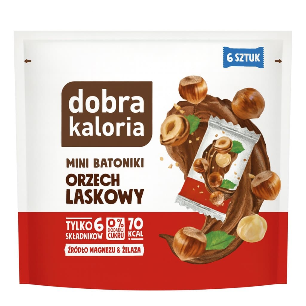 Kubara - Mini Hazelnut & Chocolate Bars 6X18g | Dobra Kaloria – Kubara förpackning