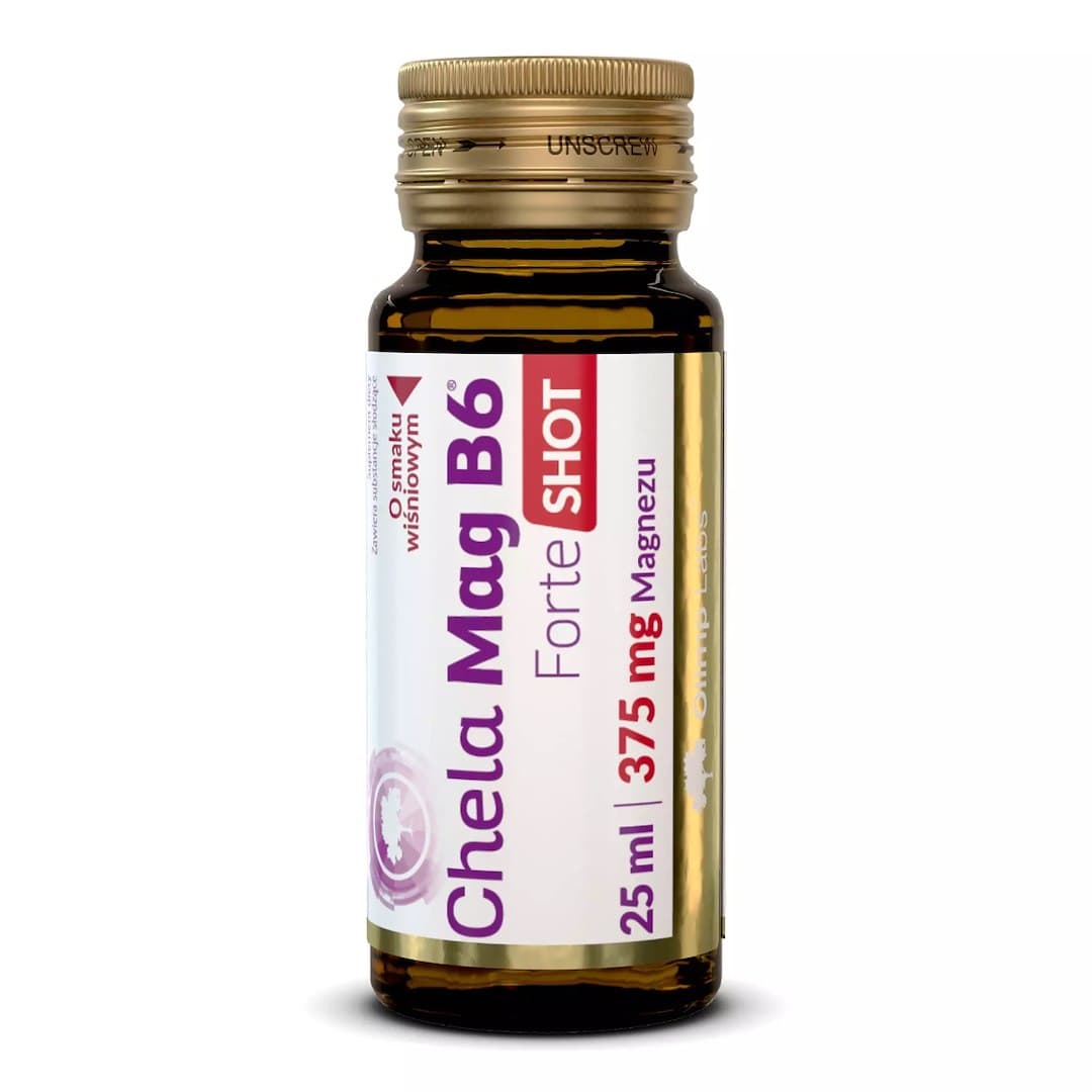 Olimp Chela - Mag B6 Forte Shot 25ml o sabor a cereza – Olimp Labs empaque