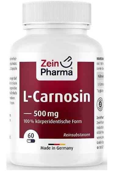 Zein Pharma - L-Carnosine 500 mg - 60 kapslar – Zein Pharma förpackning