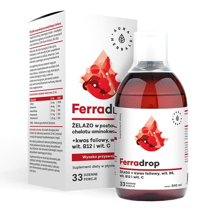 Aura Herbals - Ferradrop - 500ml – Aura Herbals förpackning