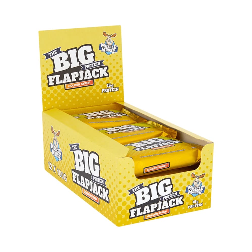 Muscle Moose Big Protein Flapjack (12x100g) – Muscle Moose förpackning