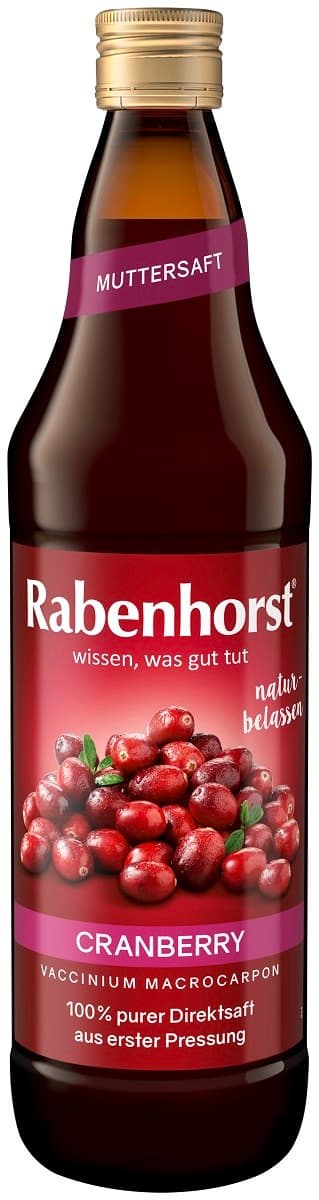 Rabenhorst - Tranbärsjuice - 750ml – Rabenhorst förpackning
