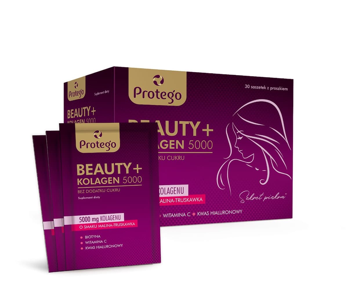 Protego Beauty+ Colágeno 5000 sabor frambuesa-fresa 30 sobres – Protego empaque