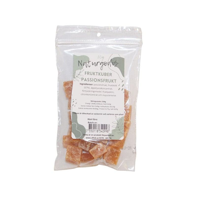 Fruktkuber Passionsfruktsmak 80g | Aftek