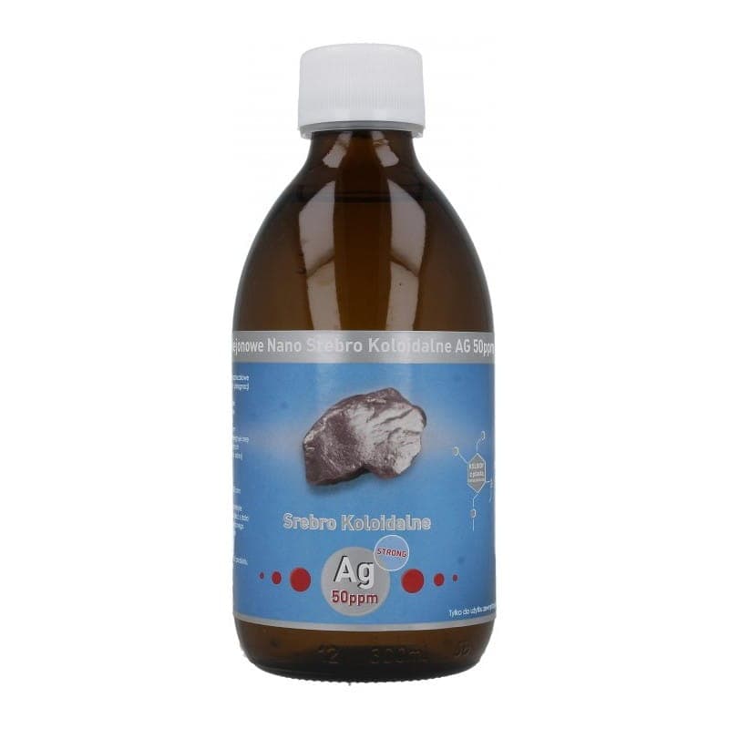 Vitacolloids Niejonowe Nano Srebro Koloidalne STRONG AG 50 ppm 300 ml – Vitacolloids förpackning