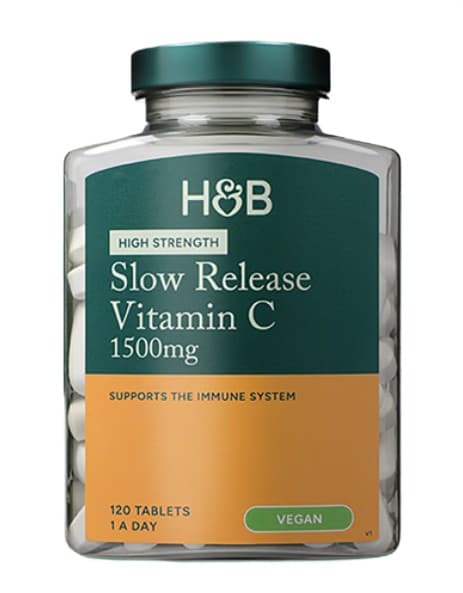 High Strength Slow Release Vitamin C, 1500mg - 120 tablets | Holland & Barrett – Holland & Barrett förpackning