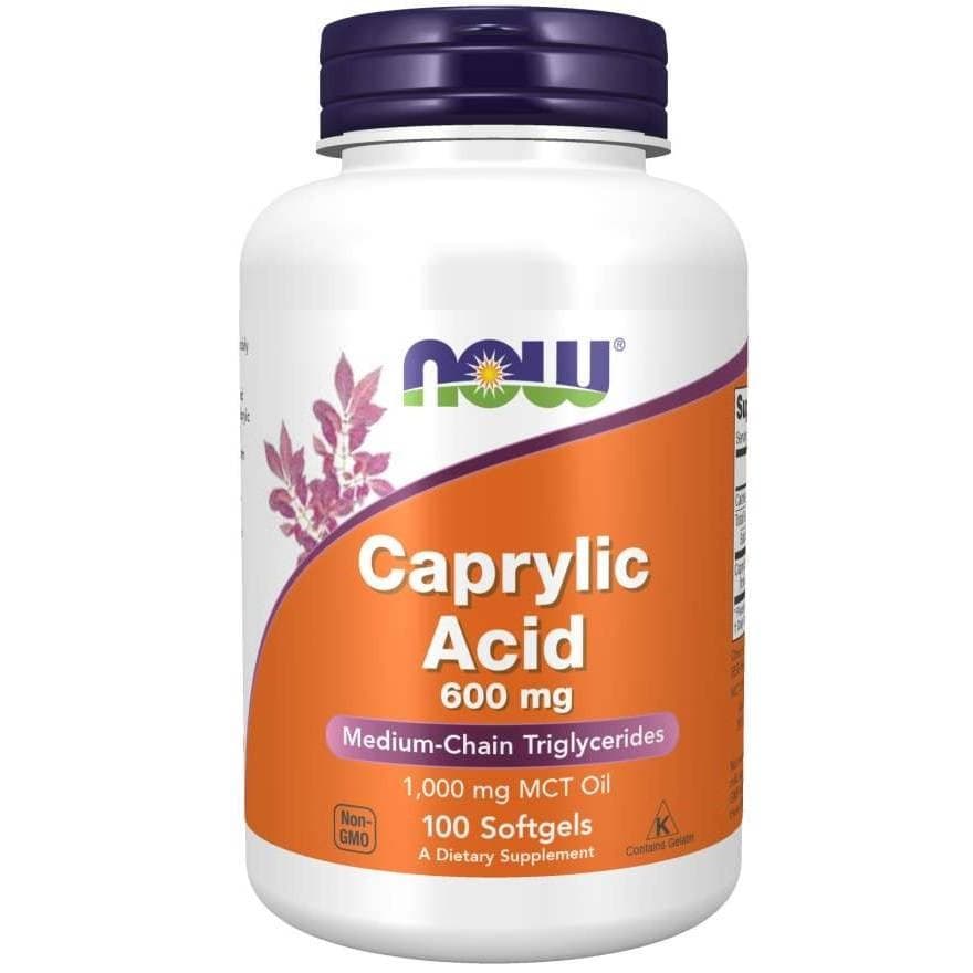NOW Foods Caprylic Acid 600mg Mjuka kapslar – NOW Foods förpackning