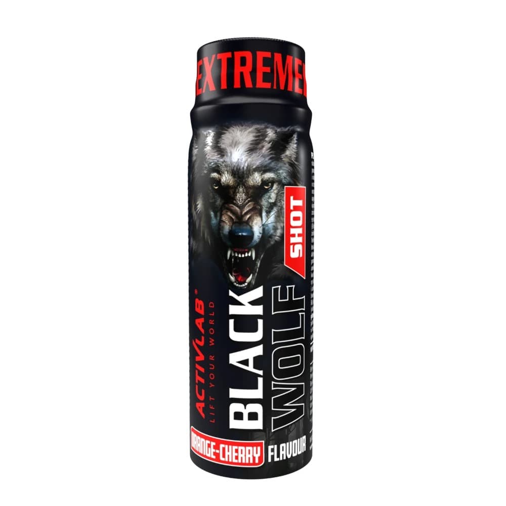 Activlab Black Wolf Shot 80 ml med apelsin- och körsbärssmak – Activlab verpakking