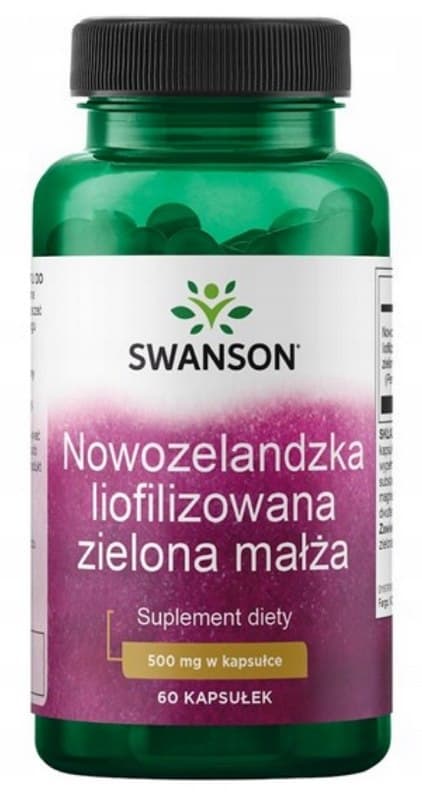 Swanson Green Lipped Mussel 500 mg - 60 kapslar – Swanson förpackning